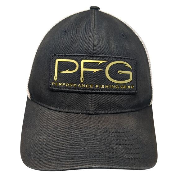 Performance Fishing Gear Fitted Trucker Hat Black M Embroidered 6 Panel Columbia - Picture 1 of 9
